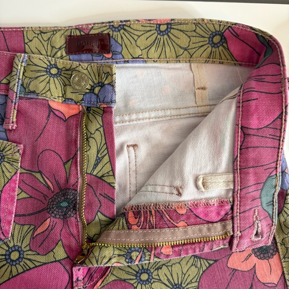 Mother The Patch Pocket Insider Flood Jean Colorful Floral Size 26 - Picture 7 of 13